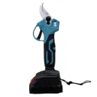 Секатор акумуляторний садовий електричний, портативний електросекатор, потужний гілкоріз у кейсі + 2 акумулятори 21V, кущоріз з індикатором заряду , у синьо-чорному дизайні (5881709396)