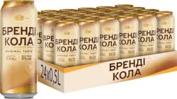 Упаковка слабоалкогольного напою Оболонь Бренді Кола 8% об. 0.5 л х 24 шт. (4820000197441)