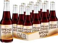 Упаковка слабоалкогольного напою Оболонь Бренді Кола 8% об. 0.33 л х 12 шт. (4820029431090/4820000197434)