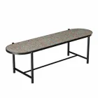 Лавка дизайнерська для тераси Recast Plastic овальна тераціо 150х45х40 см з переробленого пластику WB1000