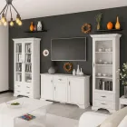 Стильна класична модульна гірка стінка з комодом вітринами у вітальню зал прованс Ірис Меблі Сервіс андерсон пайн 309х43х198 см