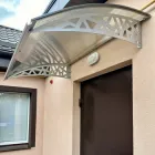 Навіс, козирок Prime Геометрія 150х100см, монолітний полікарбонат 3мм, колір кронштейнів на вибір.