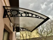 Навіс, козирок Prime Кола 200х100см, стільниковий полікарбонат 8мм, колір кронштейнів на вибір.