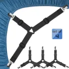 Тримачі для простирадла 4 шт Чорні (0063/black)