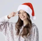 Шапка Санта Клауса Діда мороза KDD Новорічна Червона з отворотом