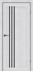 Двері міжкімнатні (полотно) MS DOORS Holst Nevada 80 см Перлина/Чорне скло (144546)