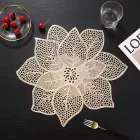 Сервірувальна серветка під гаряче ажурна золотистий набір 2 шт (JDT-0847775)