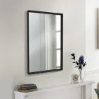 Дзеркало настінне Art-Com 70×50 см глибока пластикова рама під дерево Чорний вертикальне/горизонтальне кріплення Texas black