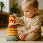 Силіконова пірамідка Діно-Раптор, кільця, набір сенсорних іграшок для малюка