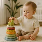 Силіконова пірамідка Діно, кільця, набір сенсорних іграшок для малюка