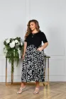 Стильна та зручна повсякденна сукня довга міді плаття великих розмірів з квітковим принтом 60-62 чорна
