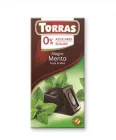 Шоколад чорний без цукру 0% Torras з м’ятою без глютену 75 г