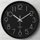 Настінний годинник безшумний Чорний (чорний обідок)