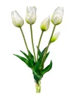 Декоративний букет тюльпанів 5 суцвіть латекс 41 см білий (К07060)