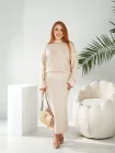 Костюм з ангори, спідниця олівець, та светр вільного крою Мод МОРФ-215, бежевий, 56-58