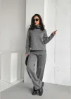 Зручний жіночий костюм двійка з ангори на флісі Innoe 210366-1, р. 56/58 Світло-сірий