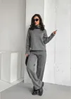 Зручний жіночий костюм двійка з ангори на флісі Innoe 210366-1, р. 48/50 Світло-сірий