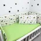 Бортики на ліжечко зі знімними наволочками Oh My Kids "Ракети" 4 шт