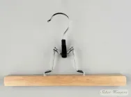 Плічка вішалка 25 см дерев'яна для штанів і спідниць кліпса колір світле дерево