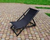 Розкладне дерев’яне крісло шезлонг з тканиною, для дачі, пляжу чи кафе. Крісла садові терасні дерев'яні. Лежак шезлонг XRMASTER Чорний Колір каркасу: Чорний