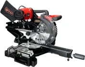 Пила торцювальна GTM HM1046 1800Вт, 255х30 мм, 5000об/хв, з протяжним механізмом і вказівником лінії розрізу