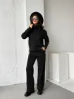Комфортний трендовий брючний костюм з ангори на флісі Innoe 210366-1, р. 48/50 Чорний