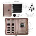 Набір кругових зйомних спиць для в'язання Чорний 9 пар від 3 мм до 6 мм