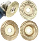 Набір дисків для шліфування та різьби по дереву 100мм золото 3 штуки