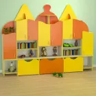 Стінка для дитячих іграшок Будиночок DS-1004 2600x420x1900 мм оранж