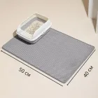 Килимок під туалет для кота кішки ловушка для утримання наповнювача двосторонній двошаровий водонепроникний антиковзкий стійкий еластичний EVA-матеріал з ячеистою поверхнею м'який гнучкий 50x40 см сірий (002326)