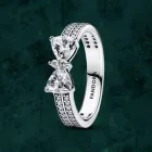 Срібна каблучка "Блискучий бант" Pandora (Пандора) 193552C01 16