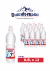 Упаковка мінеральної негазованої природної столової води «Вишнівецька» Спорт 0,5л х 12 шт зі спеціальним спортивним ковпачком для пиття під час активних тренувань