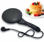 Млинниця електрична з антипригарним покриттям занурювальна 20 см Сковорідка для млинців без олії чорна