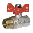 Кран кульовий для води SANTAN 607, 1/2" зовнішній-внутрішній, червона бабочка