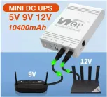 Безперебійник для роутера ДБЖ повербанк компактний для медіаконвертера павербанк wi fi роутерів 5v 9v 12 вольт mini ups з акумулятором джерело безперебійного живлення WGP 103A вай фай power bank 10400 mAh повербанки безперебійники