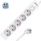 Мережевий фільтр-подовжувач RZTK Line 545 4.5 м 5 розеток White