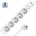 Мережевий фільтр-подовжувач RZTK MaxLine 530 16A 3 м 5 розеток White