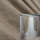 Комплект готових штор VR-Textil Льон Мішковина № 113ш Світло-кавовий 150х275 см 2 шт (30-255)
