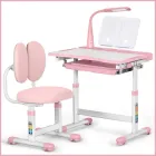 Комплект Evo-kids BD-20 (парта + стілець + лампа) Рожевий (BD-20 PN)