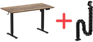 Стіл з електрорегулюванням висоти OfficePro ODE1470DW 1400 х 700 мм Dark Wood/Black (ODE1470DW)