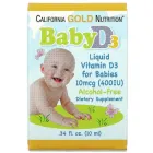 Дитячий вітамін D3 400 МО Baby Vitamin D3 Liquid California Gold Nutrition 10 мл