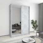 Шафа-купе дводверна MebelStar Комбо AL ДСП/Дзеркало 160x60x240 см Бетон (MBS-4141)