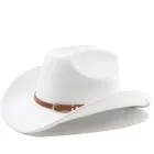 Капелюх Федора Ковбойка унісекс замшевий з ремінцем SAHARA білий