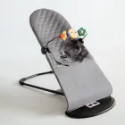 Дитячий шезлонг Love Baby крісло гойдалка сірий дуга з іграшками в подарунок