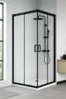 Душова кабіна Aquanil INDIANA 80×80×190 см, квадратна, прозрачна, чорний профіль