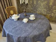 Скатертина кругла d 140 см Мармур графіт