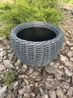 Кашпо для квітів зі штучного ротанга 16л Графіт