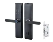 Розумний замок з відбитком пальця, підключення до телефону FINGERPRINT-PASSWORD-IC CARD-KEY чорний