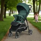 Коляска книжка дитяча прогулянкова Bambi M 4249-2 Hunter Green Matt Дитячий візок всесезонний із дашком та регульованою спинкою та 4 EVA колесами Зелений