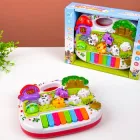 Дитяче піаніно музичне з озвучкою на українській мові, казки, пісні, вірші та тварини, подарункова коробка